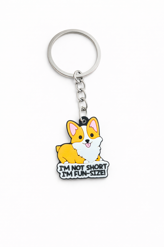 Guminis raktų pakabukas “I’m not short, I’m fun-size!”