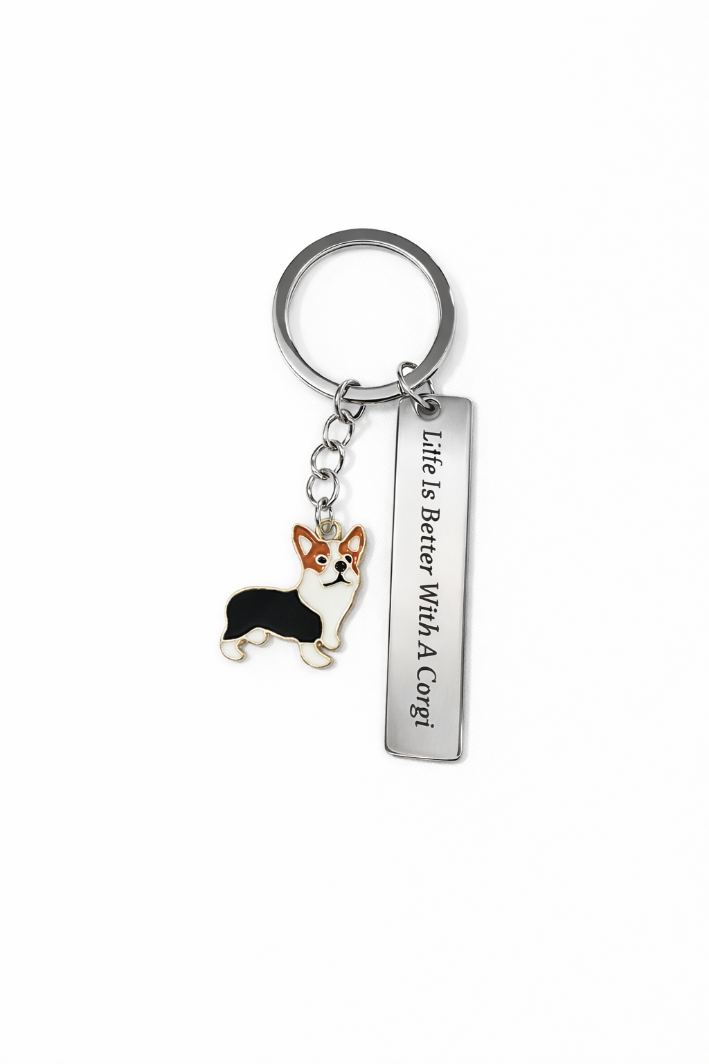 Raktų pakabukas „Korgis“ su užrašu „Life Is Better With A Corgi“