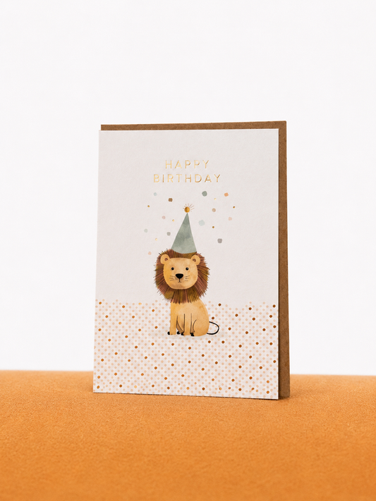 Gimtadienio atvirukas „Happy Birthday Lion“